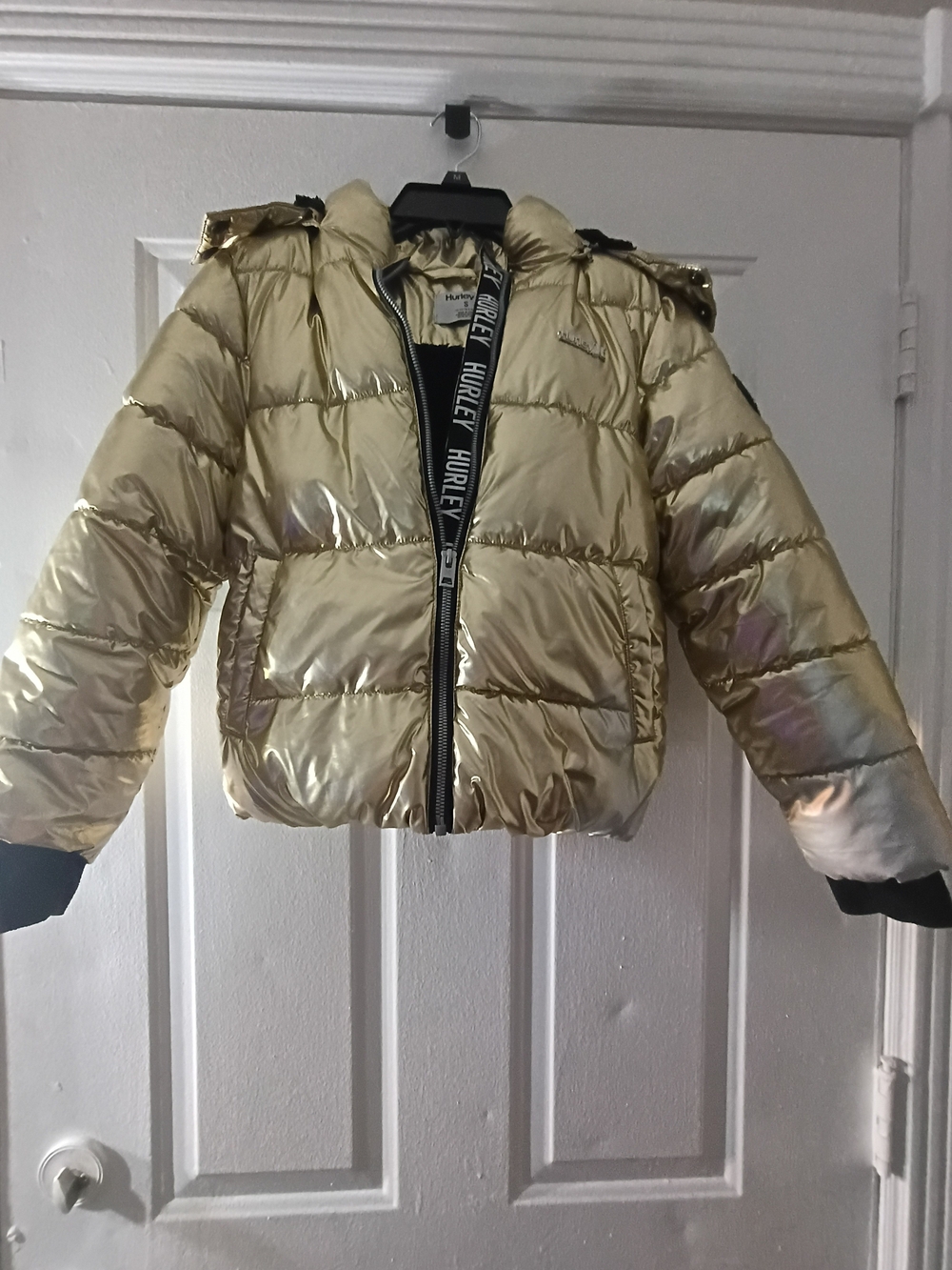 Hurley Kids' Metallic Gold Puffer Jacket